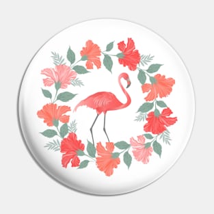 Floral flamingo Pin