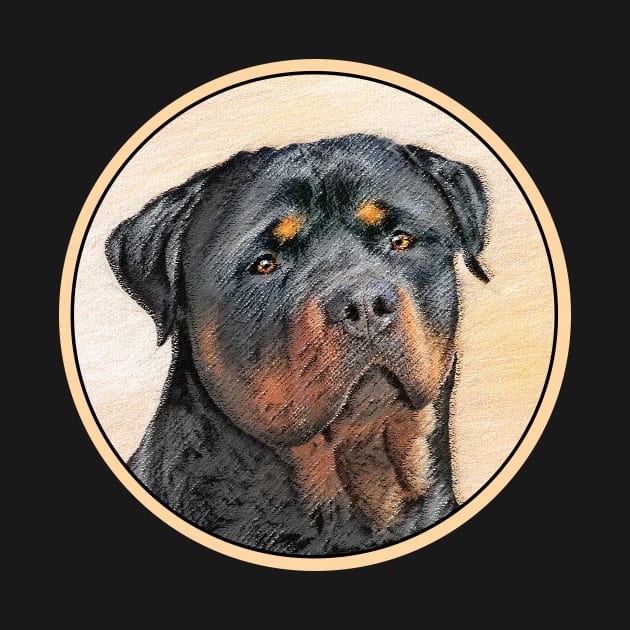 Rottweiler Painting - Cute Original Dog Art by Alpen Designs