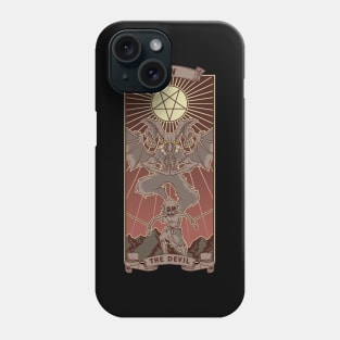 The Devil Tarot Card XV Pentagram Goth Vintage Pagan Wicca Phone Case