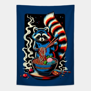 Ramen-Loving Raccoon Tapestry