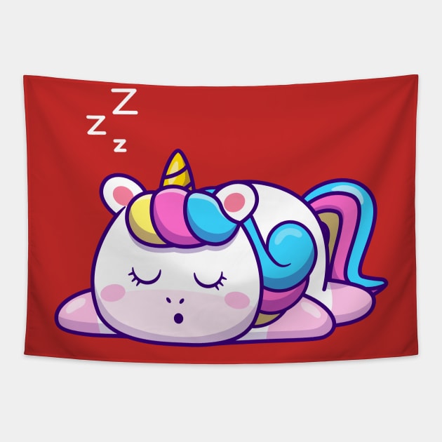 Cute Unicorn Sleeping Tapestry by Catalyst Labs