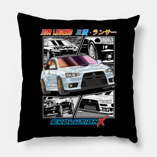 JDM White Mitsubishi Lancer Evolution X Drifting Pillow