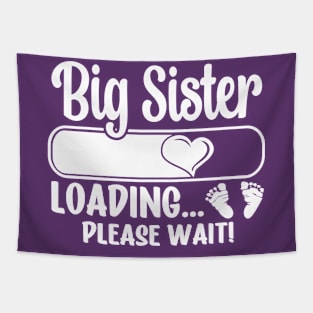 Big Sister Loading (white text) Tapestry