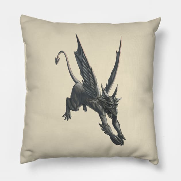 Gargoyle Pillow by paintedmonk