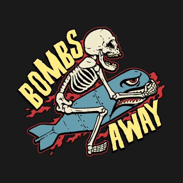 Bombs Away Skeleton Bomber Nose Art by MonstersandMartians