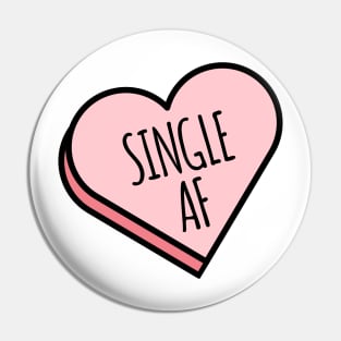 Single AF | Funny Valentine's Candy Heart Pin