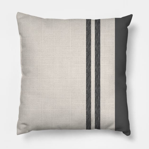 feed sack stripe grey/ black Pillow by FranBail