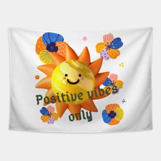 Positive Vibes Only: Joyful T-Shirt Design Tapestry