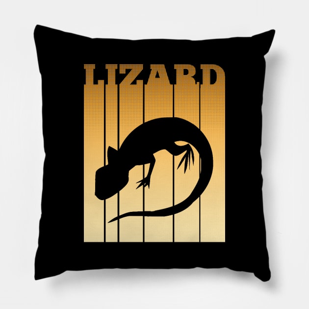 Retro Lizard Pillow by Imutobi