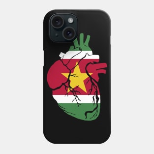 Suriname Flag, Anatomical Heart Design Phone Case