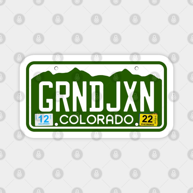 Colorado License Plate Tee - Grand Junction, Colorado Magnet by South-O-Matic