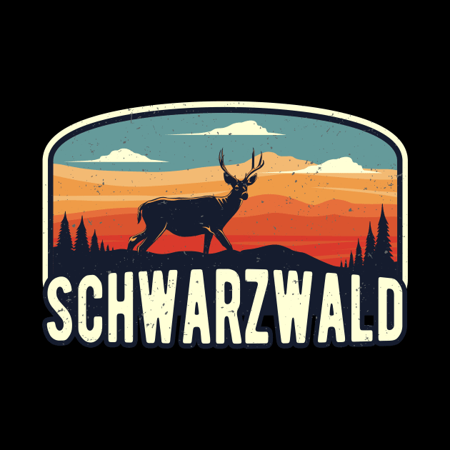 Schwarzwald Wild Hirsch Retro Schwaben by Foxxy Merch
