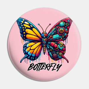 Butterfly is a Robot Vibrant Pin