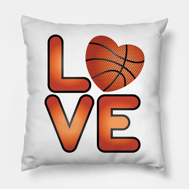 Love Basketball Heart Pillow by IsmaSaleem