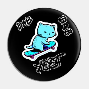 Yeet Dab Skateboard Cat Pin