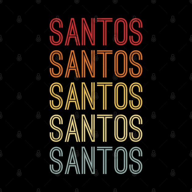 Santos Name Vintage Retro Pattern by CoolDesignsDz