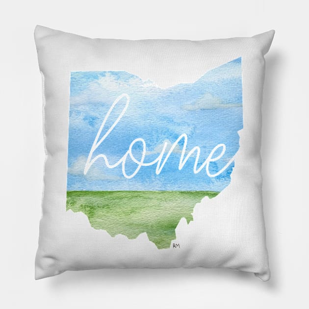 Ohio Home State Pillow by RuthMCreative