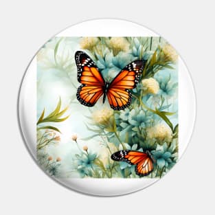 Monarch Butterflies Watercolor 16 Pin