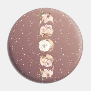 Floral Moon Phases Pin