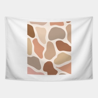 Neutral Abstract shapes WormTtoned Pattern Tapestry