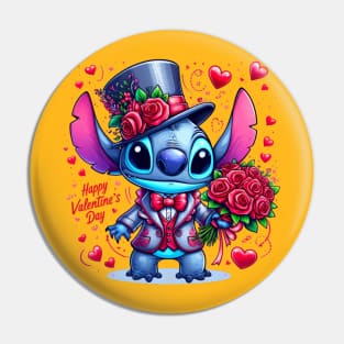 Valentines Day Stitch, Stitch Love Pin