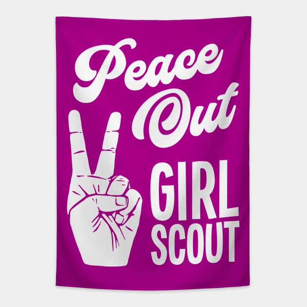 Peace Out Girl Scout - Peace Sign Tapestry by Barn Shirt USA