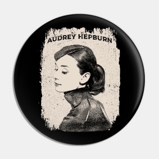 Vintage Distressed Audrey Hepburn Pin