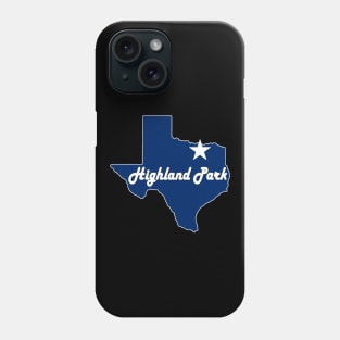 Highland Park Texas Lone Star State Map TX City Navy Blue Phone Case