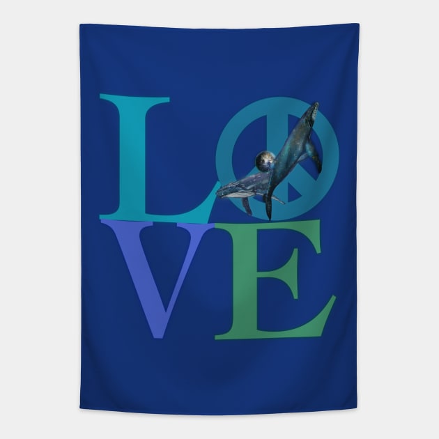 Love & Peace Symbol, Save the Whale Tapestry by Dream and Design