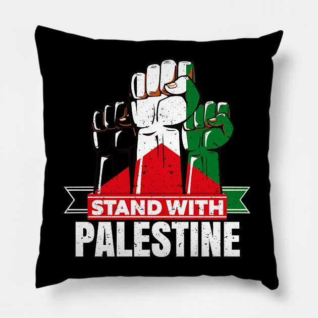 Stand With Palestine Will Be Free Flag Free Jerusalem, Free Gaza Pillow by JJDezigns