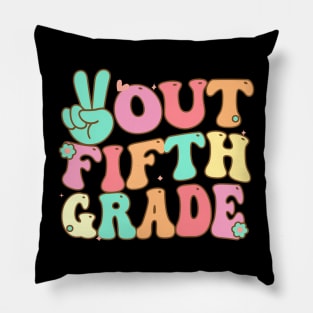 Peace Out Fifth 5th Grade Last Day School Graduation Pillow