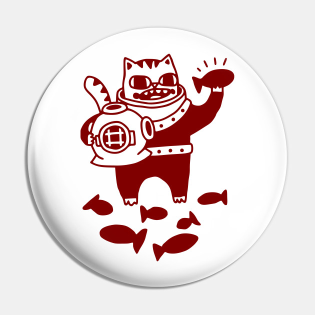 Success Cat Give A Fish Horror Pin Teepublic