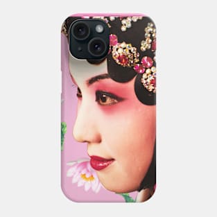 Chinese Opera Star with Lotus Flowers & Geometric Pattern- Hong Kong Retro Phone Case