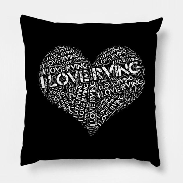 I Love RVing Distressed Camping T shirt Pillow by kdspecialties