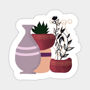 Bohemian plants pots Magnet