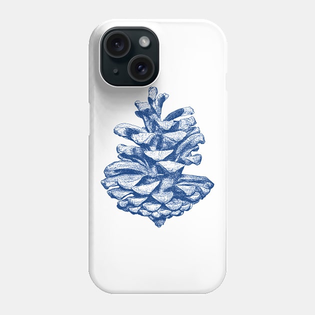 Blue pine cone drawing Phone Case by PallKris