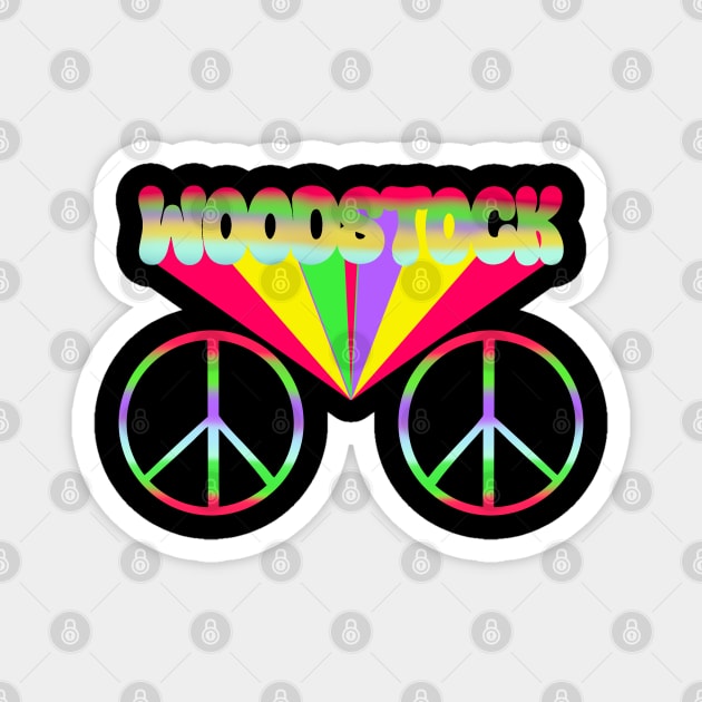 Woodstock 1969 Rainbow Poster Magnet by notajellyfan