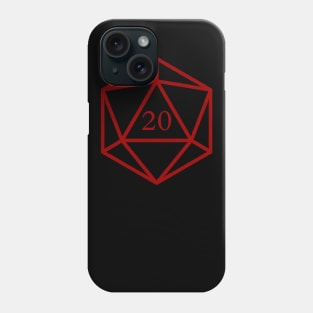 Simplistic Red D20 Crit Phone Case