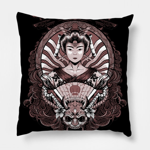 the calm geisha Pillow by Seratus Studio