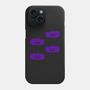 Squat Jack-O-Lantern Tile (Purple) Phone Case