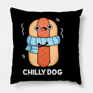 Chilly Dog Funny Hot Dog Pun Pillow