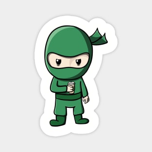 Coffee drinking Ninja Magnet