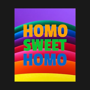 Homo sweet homo - Gay T-shirt with rainbow background T-Shirt