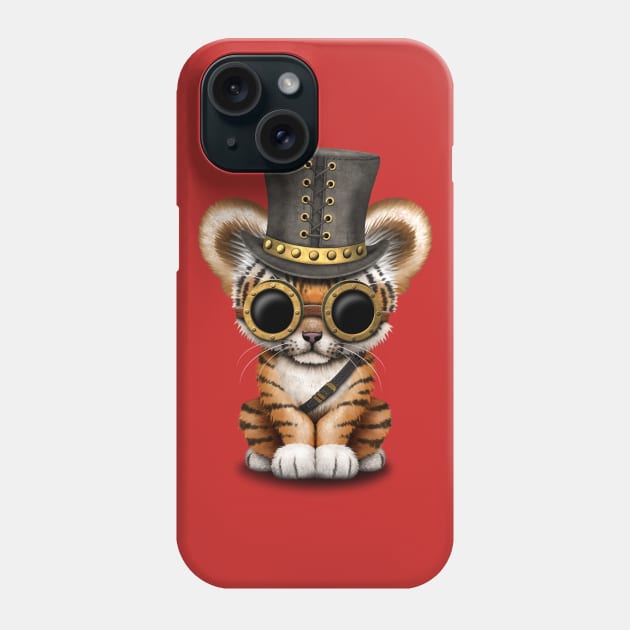 Steampunk Baby Tiger Cub Phone Case by jeffbartels