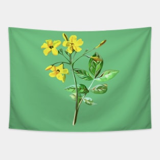 Carolina Jasmine Botanical Art Cut Out Tapestry