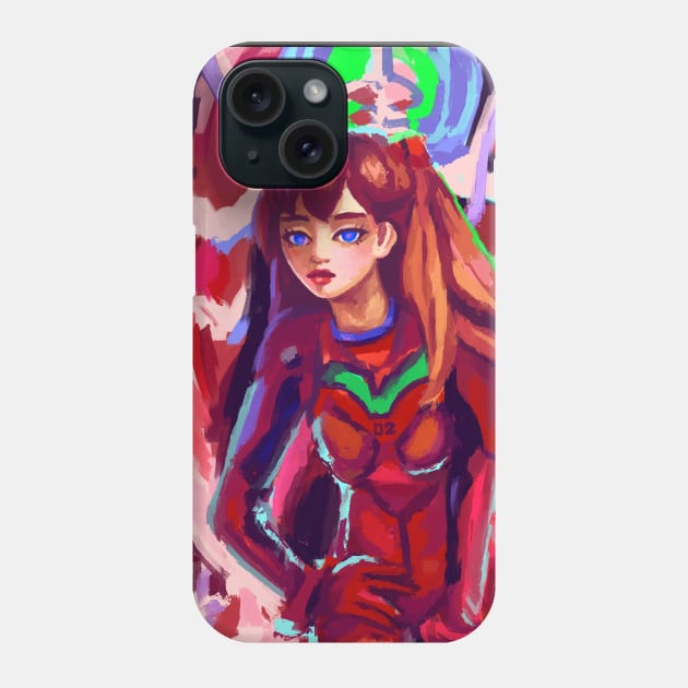 Asuka Langley Evangelion 90s Anime art Phone Case by craftsanime