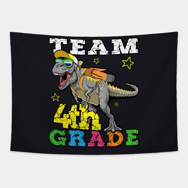 Dinosaur Back To School 4th Grade Tapestry by DARSHIRTS