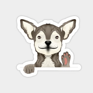 Cute chihuahua dog waving hand Magnet