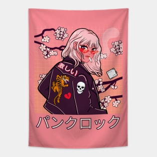 Punk Rocker Anime Pop Art Tapestry