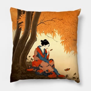 Autumn: Autumn Japanese Woman Pillow